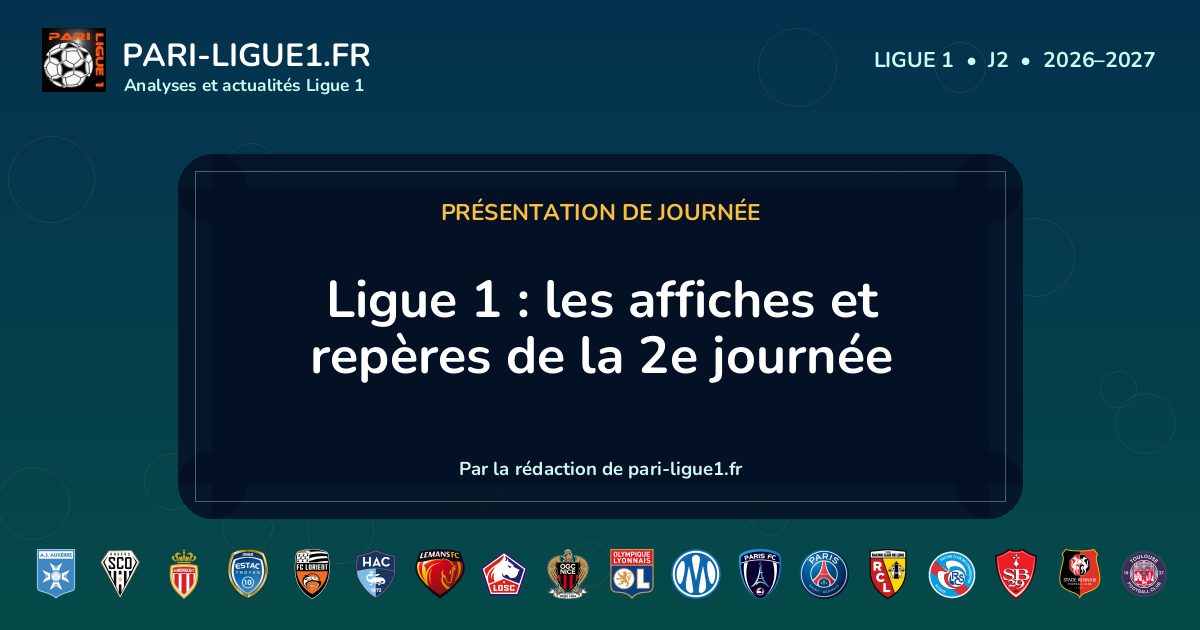 Présentation de la journée 2 de Ligue 1.