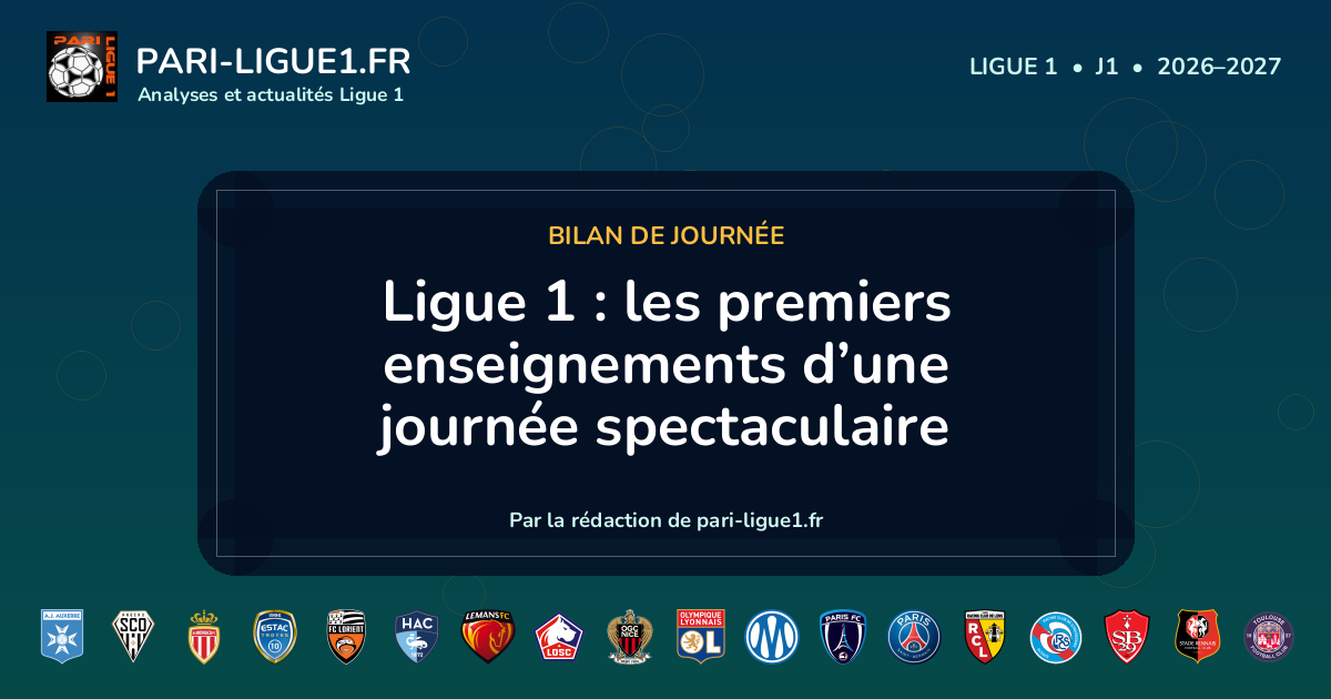 Bilan de la journée 1 de Ligue 1.