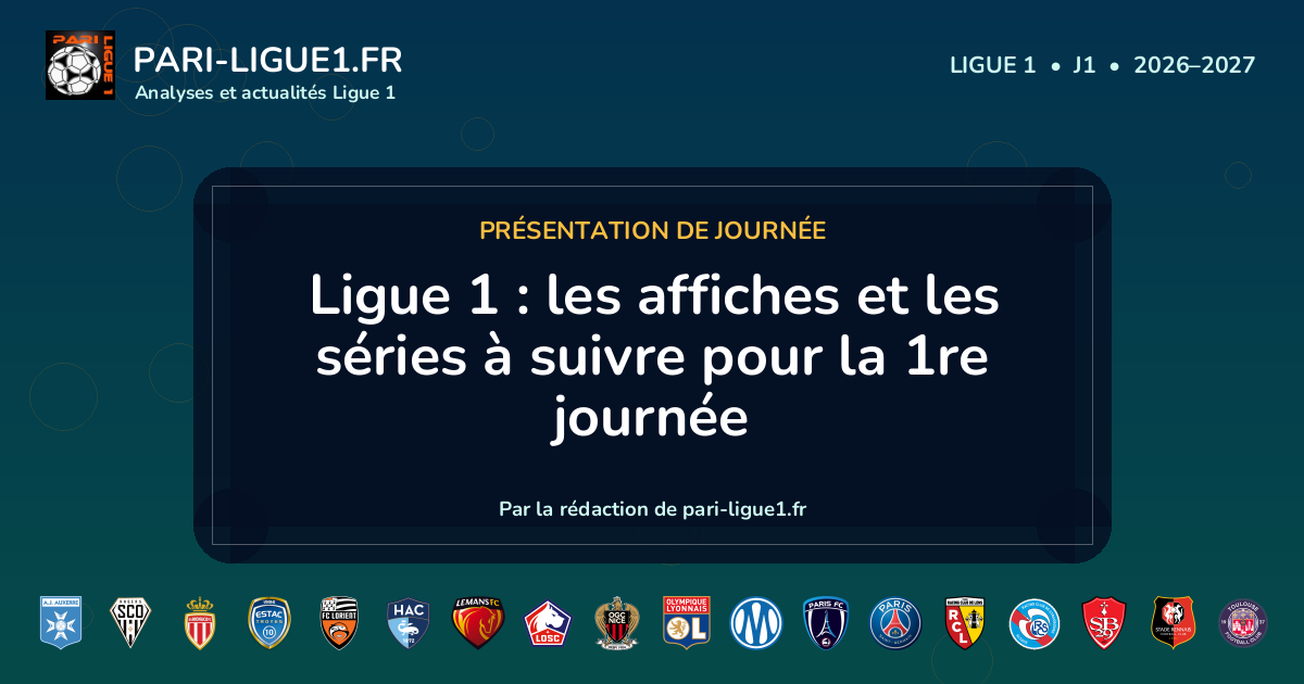 Présentation de la journée 1 de Ligue 1.